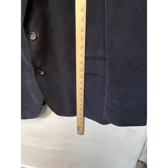 Stafford Signature‎ Mens Blazer 46R Corduroy Sport Coat Blue Cotton Elbow Patch - Picture 6 of 11